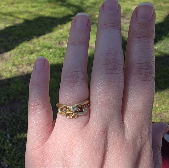 18k Gold Diamond Python Snake Ring - Picture 2 of 8